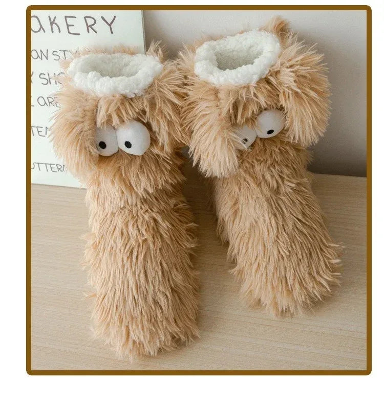 Fuzzy Socks for Women Slipper Socks Cute Animal Indoor Non-slip Floor Socks Trendy NEW Winter Warm Thickened Stockings - Luvia