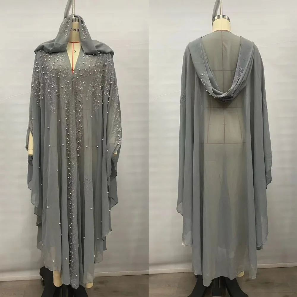 Thin Hooded Cloak Women Clothing Cape Dress Fashion Clothes Vintage Streetwear Ponchos Coats Jackets Bling Diamond Party