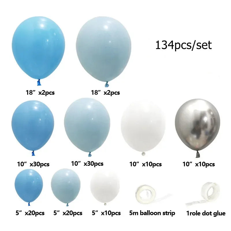 Balloon Arch Kit Party Decoration For Baby Shower Boy Set Birthday Party Blue White Decoration Anniversaire Garland Balloon - Luvia