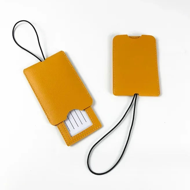 Pu Leather Luggage Tags Women Man Suitcase Bag Bag Tags for Luggage Name ID Address Holder Baggage Label Travel Accessories - Luvia