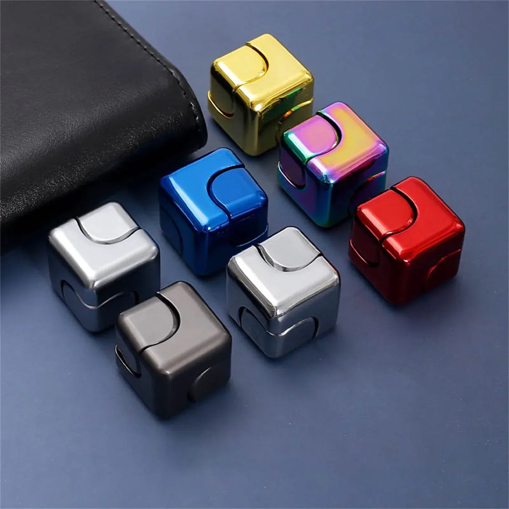 Fidget Spinner Toys Cube Metal Cool Stuff Desk Gadgets Office Toys Small Anxiety Figette Sensory Toy ADHD Tool for Teens Adults - Luvia