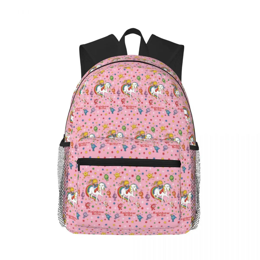 Cartoon Cute Rainbow Brite Student Backpack School Bag Hiking Travel Daypack for Boys Girls Fashion Bookbag Shoulder Bags
