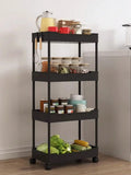 3/4 Tier Movable Gap Storage Rack Rolling Utility Cart Storage Shelf Kitchen Bathroom Slim Slide Organizer Shelf Livingroom - Luvia