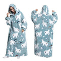 Super Long Oversized Homewear Blanket Hoodie For Adults Wearable Blankets Winter Clothes Fleece Avocado Women Sweatshirt - Luvia
