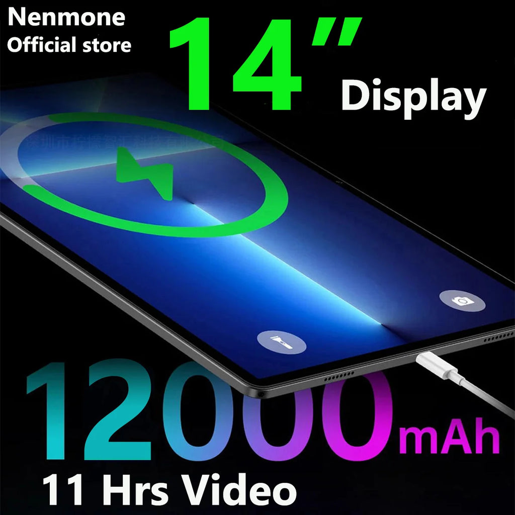 Nenmone Mpad15 14 inch Tablet 2 In 1 Tablet Laptop 14" Octa Core 16GB RAM 512GB ROM Android14 Tablet With Keyboard 2.4G/5G WiFi