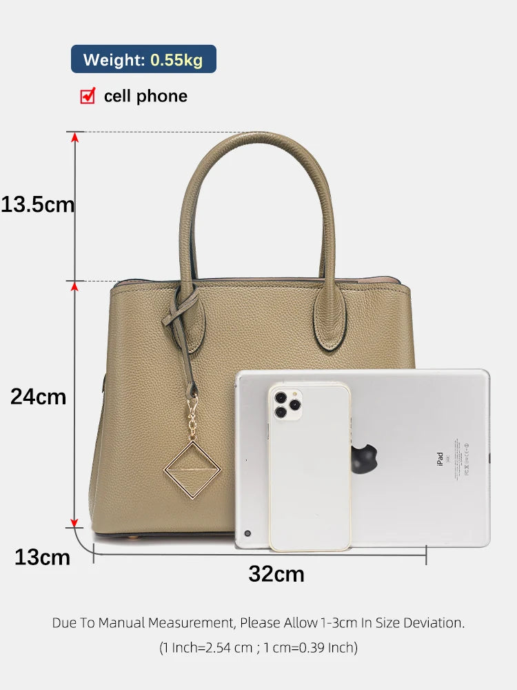 Zency Women's Genuine Leather Large Shopper Bag Designer Shoulder Bags Handbag Bucket Crossbody 2025 leather Top Handles Bags