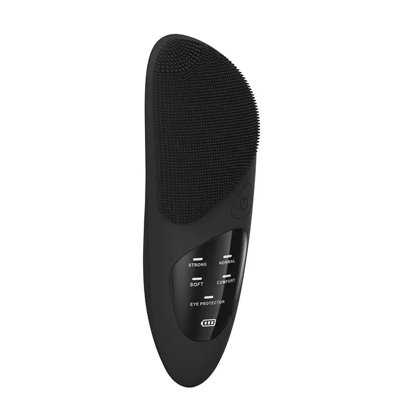 Electric Face Cleansing Brush Ultrasonic Facial Cleansing Brush Vibration Massager SkinCare Deep Pore Waterproof Silicone Brush - Luvia