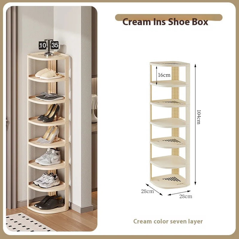 Multi layer shoe rack, space saving, household simple shoe cabinet, economical, door crevice, large capacity storage rack