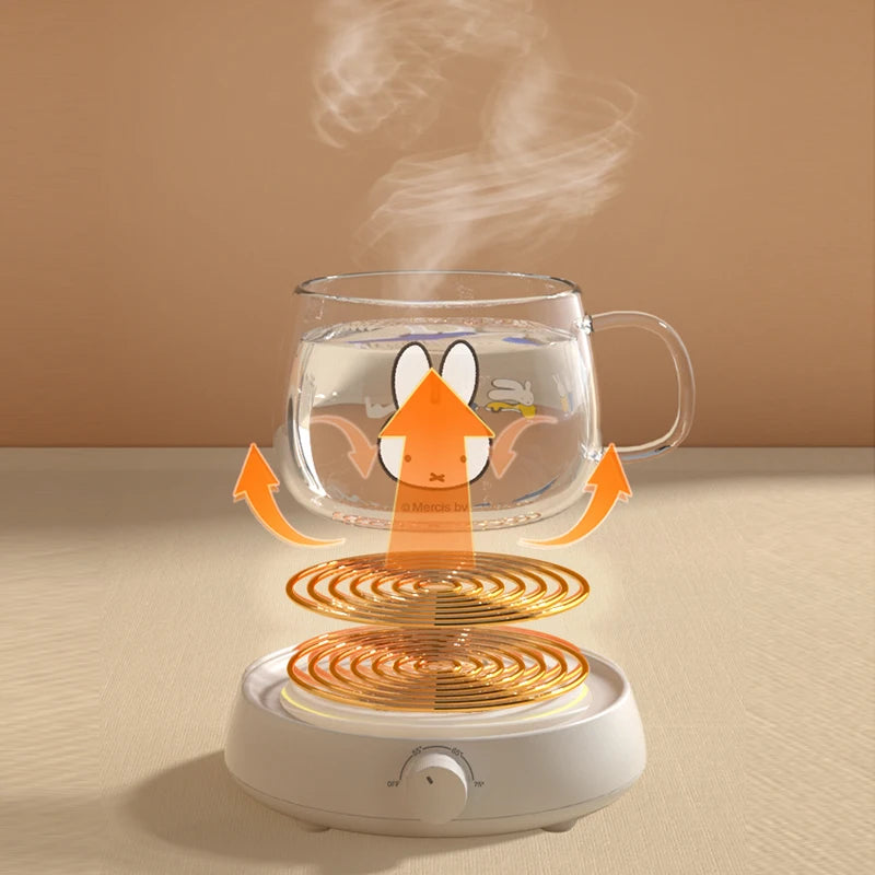 Miffy Cup Heater Coffee Mug Warmer Timer Heating Coaster Smart Thermostatic Heating Pad Hot Plate Hot Milk Coffee Cup Warmer