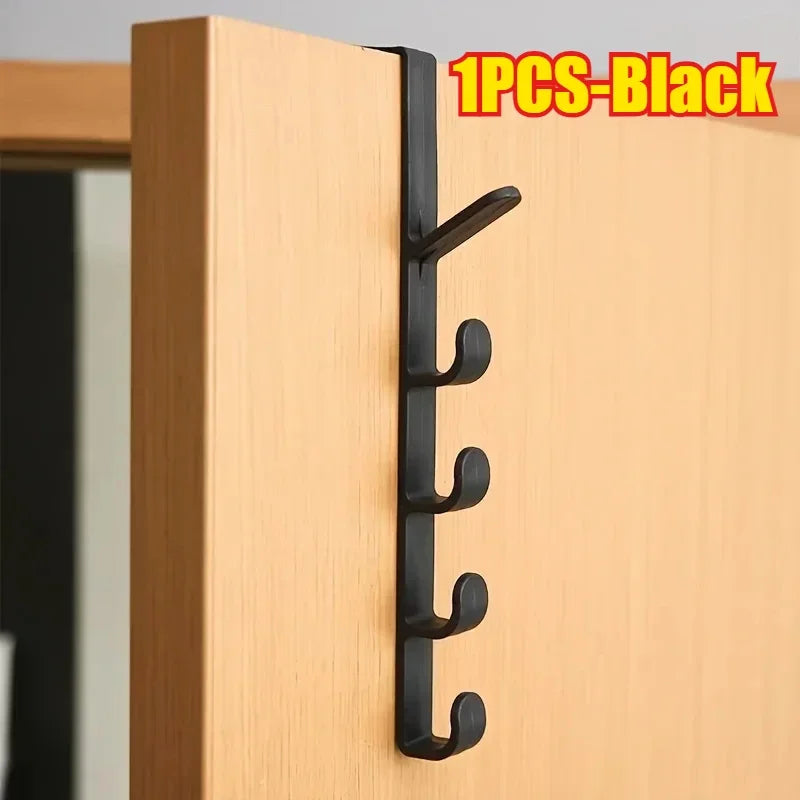 1pcs Bedroom Door Hanger Clothes Hanging Rack Over The Door Plastic Home Storage Organization Hooks, Purse Holder for Bags Rails