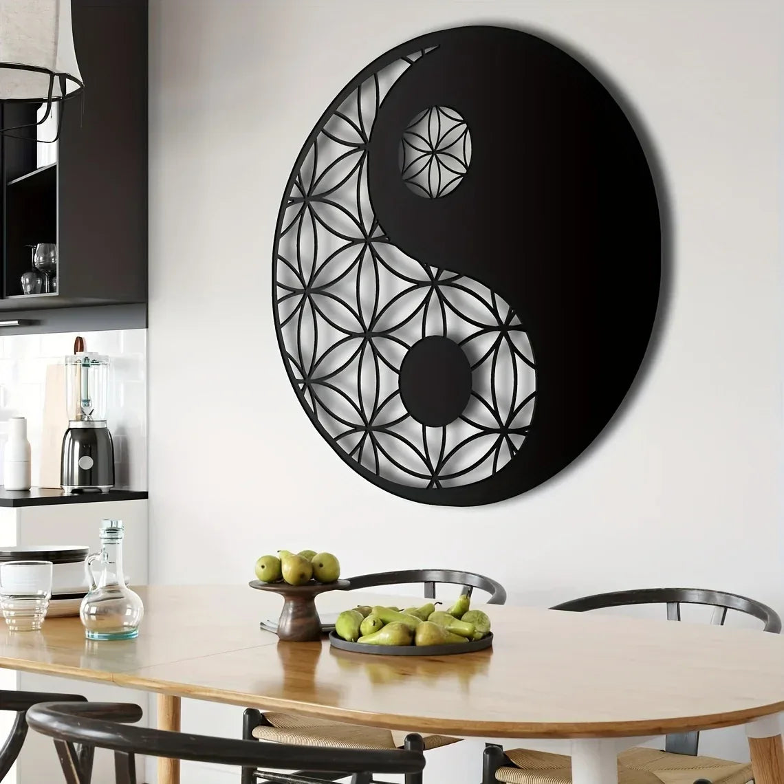 Metal Yin Yang Decoration, Metal Wall Art, Sacred Wall Art, Zen Wall Decoration, Geometric Metal Wall Decoration, Wall Hanging - Luvia
