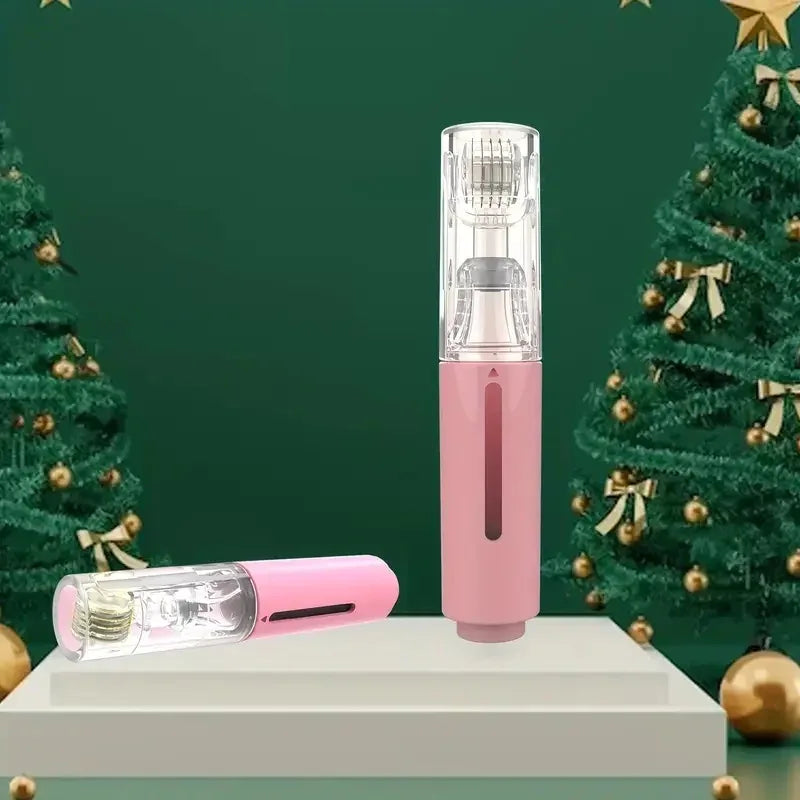 Aqua Derma Roller Microneedling Wtih 105 Fine MicroNeedles Serum Delviery Applicator Wheel Skin Beauty Lip Booster Nursing Tools - Luvia