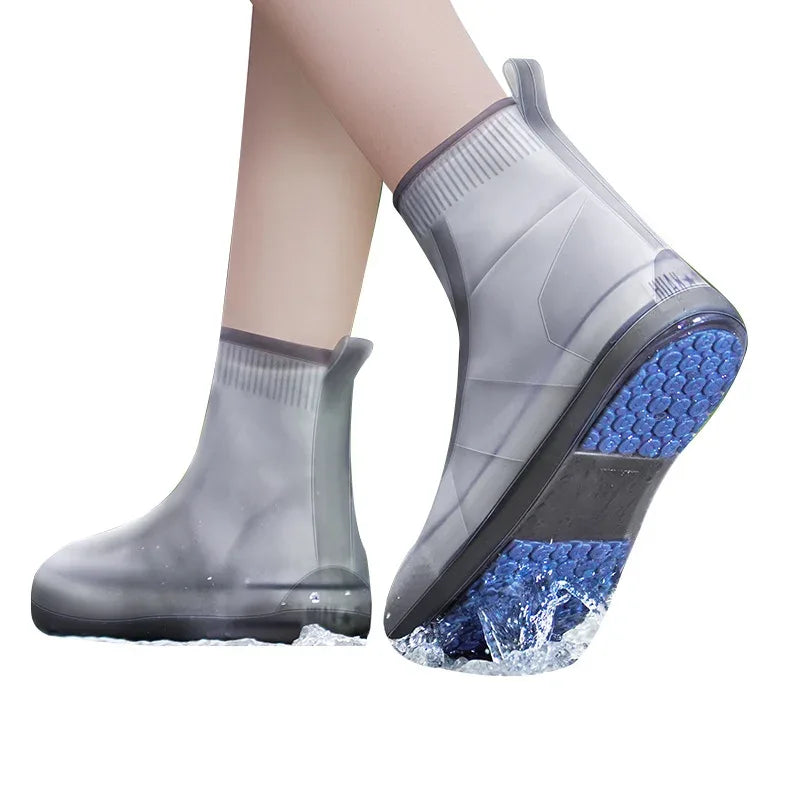 Reusable Rain Boots Waterproof Rain Shoes Covers Non Slip Silicone Overshoes Unisex Rubber Water Resistant Shoe Covers Rainy Day - Luvia
