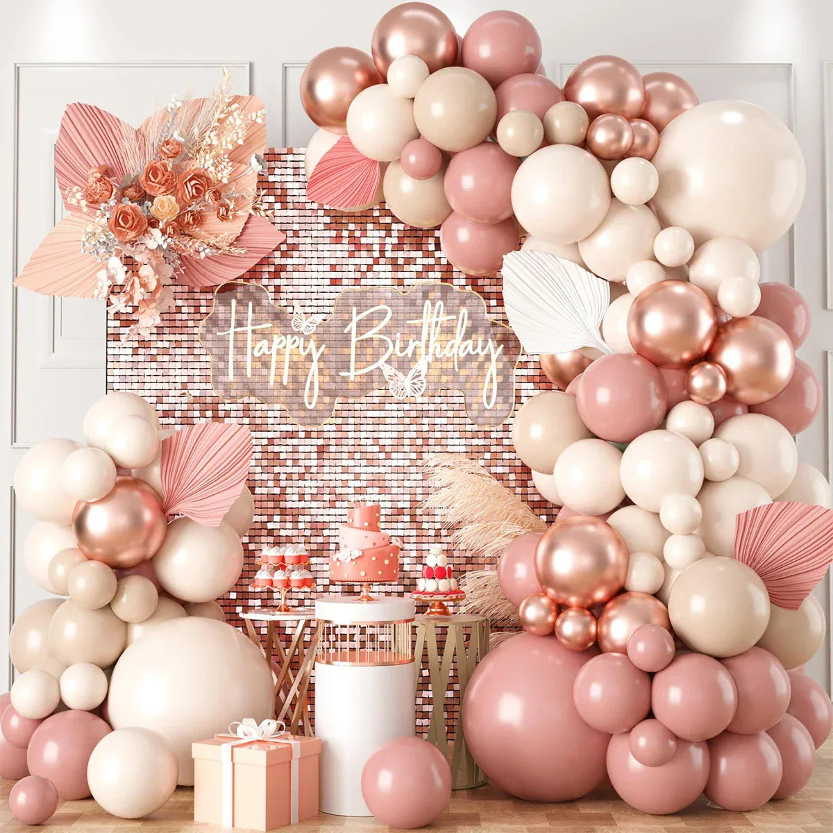 Blush Retro Pink Ivory White Balloons Garland Arch Kit for Birthday Party Wedding Baby Shower Decorations Party Supplies - Luvia