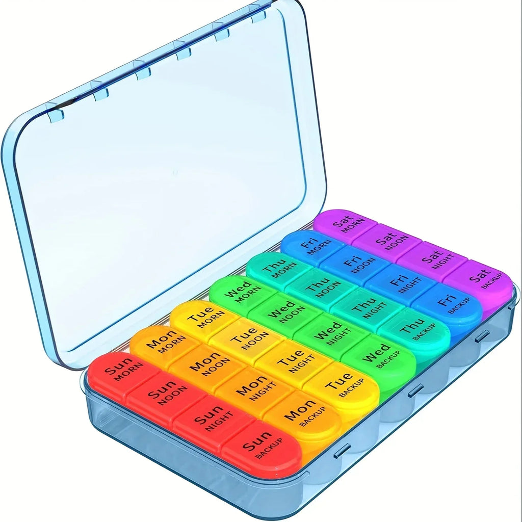 Pill Organizer 4 Times a Day Pill Box 7 Day,Large Weekly Medicine Pill Organizer for Travel with Removable Individual Containers - Luvia