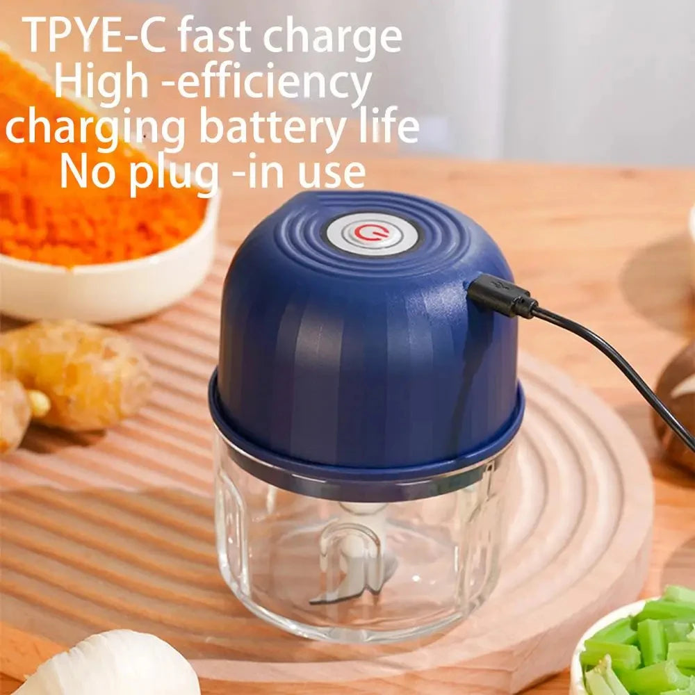 Electric Garlic Masher Garlic Mashing Machine 260ML Meat Grinder Onion Vegetable Crusher Kitchen Mini Blender