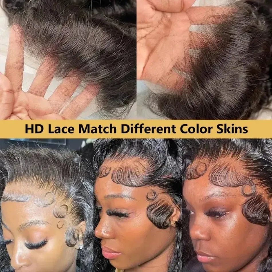 Body Wave Human Hair Wigs 100% Human Hair Quality 13X6 Hd Lace Frontal Wig 250 Density Brazilian Original 40Inch Lace Front Wigs - Luvia