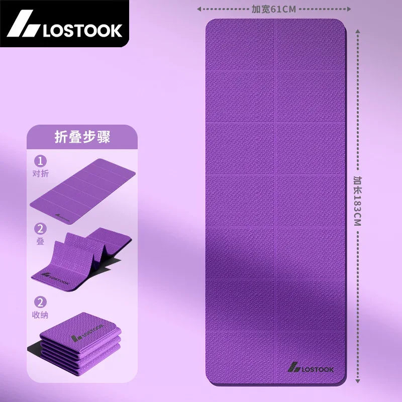 Extra Wide Yoga Mat Thick Foldable Non-Slip Quiet Exercise Mat for Home Workout Fitness 요가매트 - Luvia