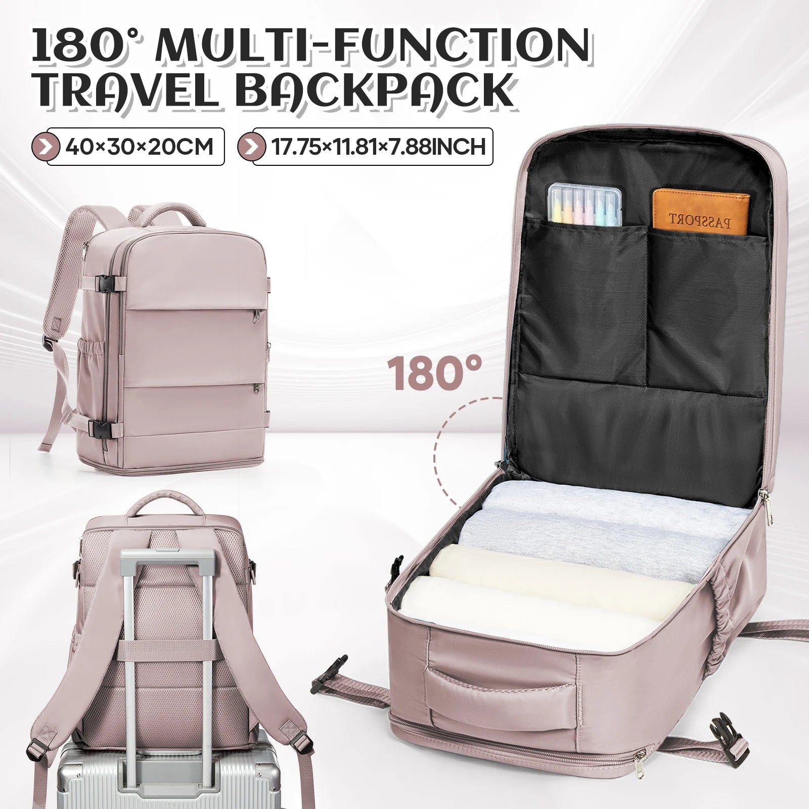 Airplane Travel Backpack 40x30x20, Hand Luggage Cabin Backpack Wizzair Carry-Ons  Commuter Bag, Multi Functional Casual Backpack