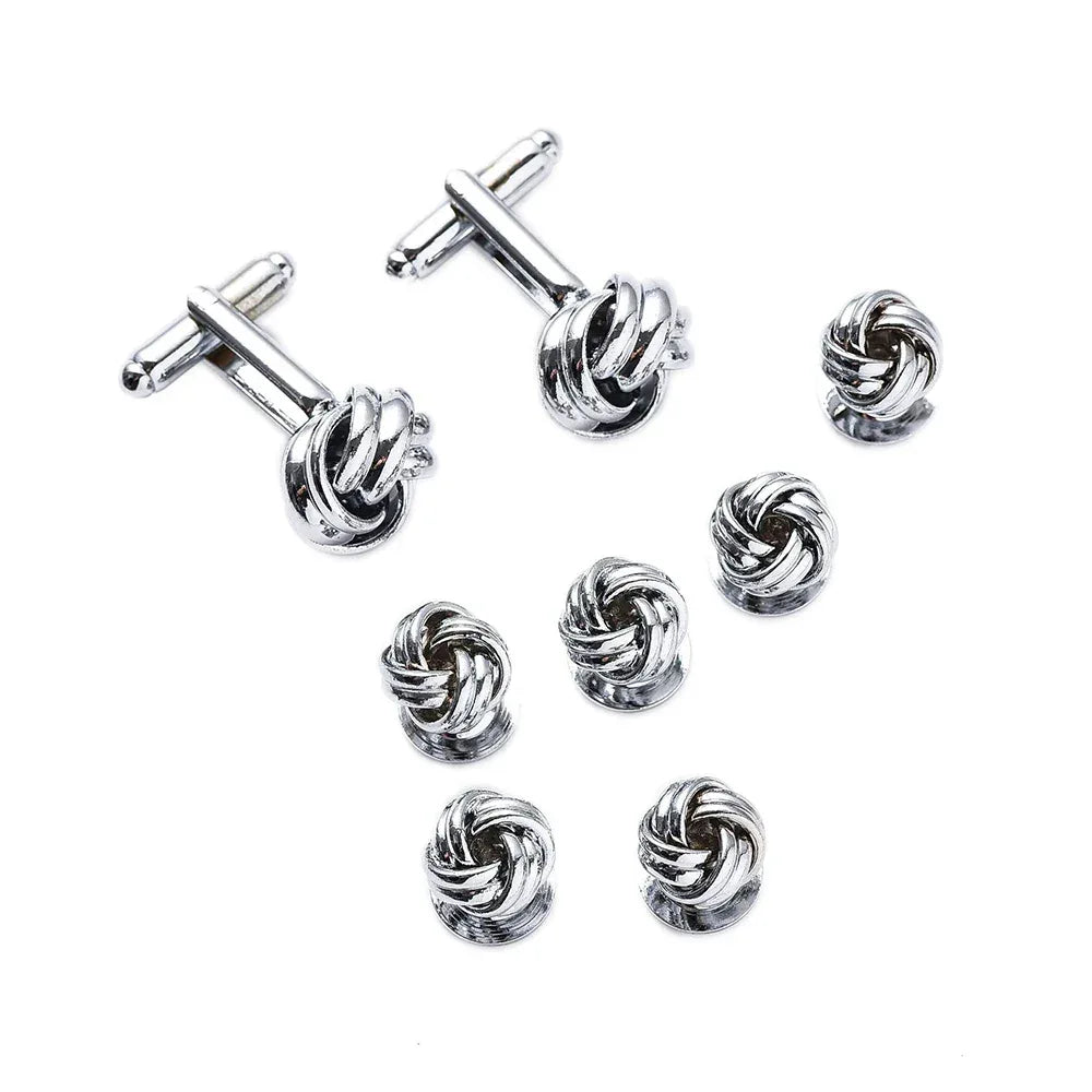 Cufflinks For Mens Luxury Quality Set Tuxedo Studs Shirts Cufflinks Set With Buttons 8pcs Set With Box Studs For Shirt Men Women - Luvia