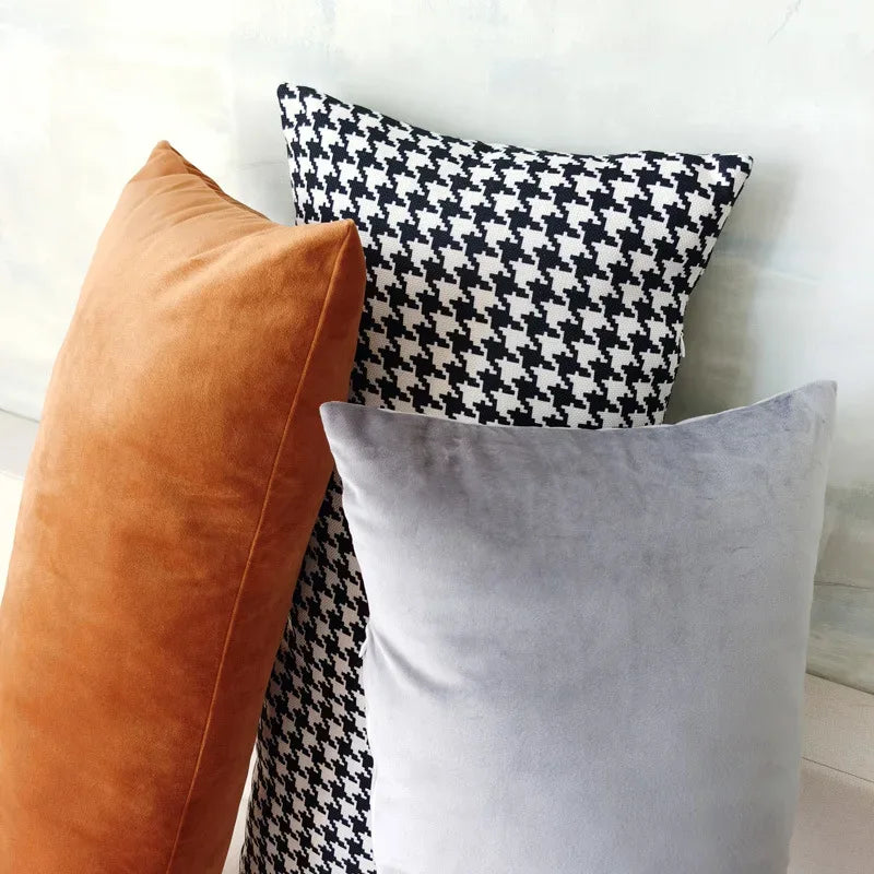 Rectangular Decorative Throw Pillow Cover 30*70cm/35*90cm Solid Color Velvet Waist Pillowcase Bedside Cushion Cover of Bedroom - Luvia