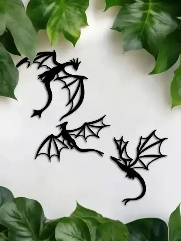 Dragon Metal Wall Art, Gift for Dragon Lovers, Room Decoration, Legend Cave Fantasy Art, Metal Mural Indoor and Outdoor Home Terrace Balcony Decoration, - Luvia