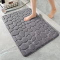 Embossed Bath Mat Non Slip Absorbent Quick Drying Machine Washable Cobblestone Floor Mats for Bathroom and Shower