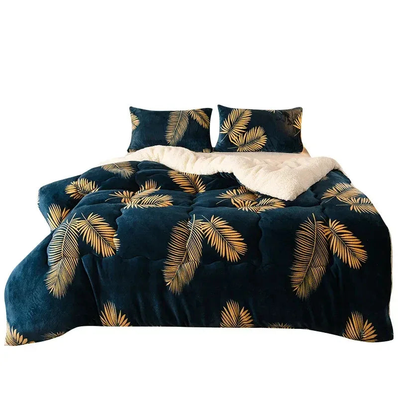 New Super Thick Winter Warm Blanket for Bed Artificial Lamb Cashmere Weighted Blankets Soft Comfortable Warmth Quilt Comforter - Luvia