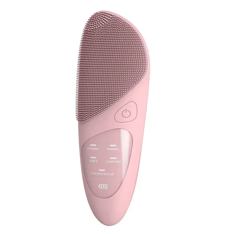 Electric Face Cleansing Brush Ultrasonic Facial Cleansing Brush Vibration Massager SkinCare Deep Pore Waterproof Silicone Brush - Luvia