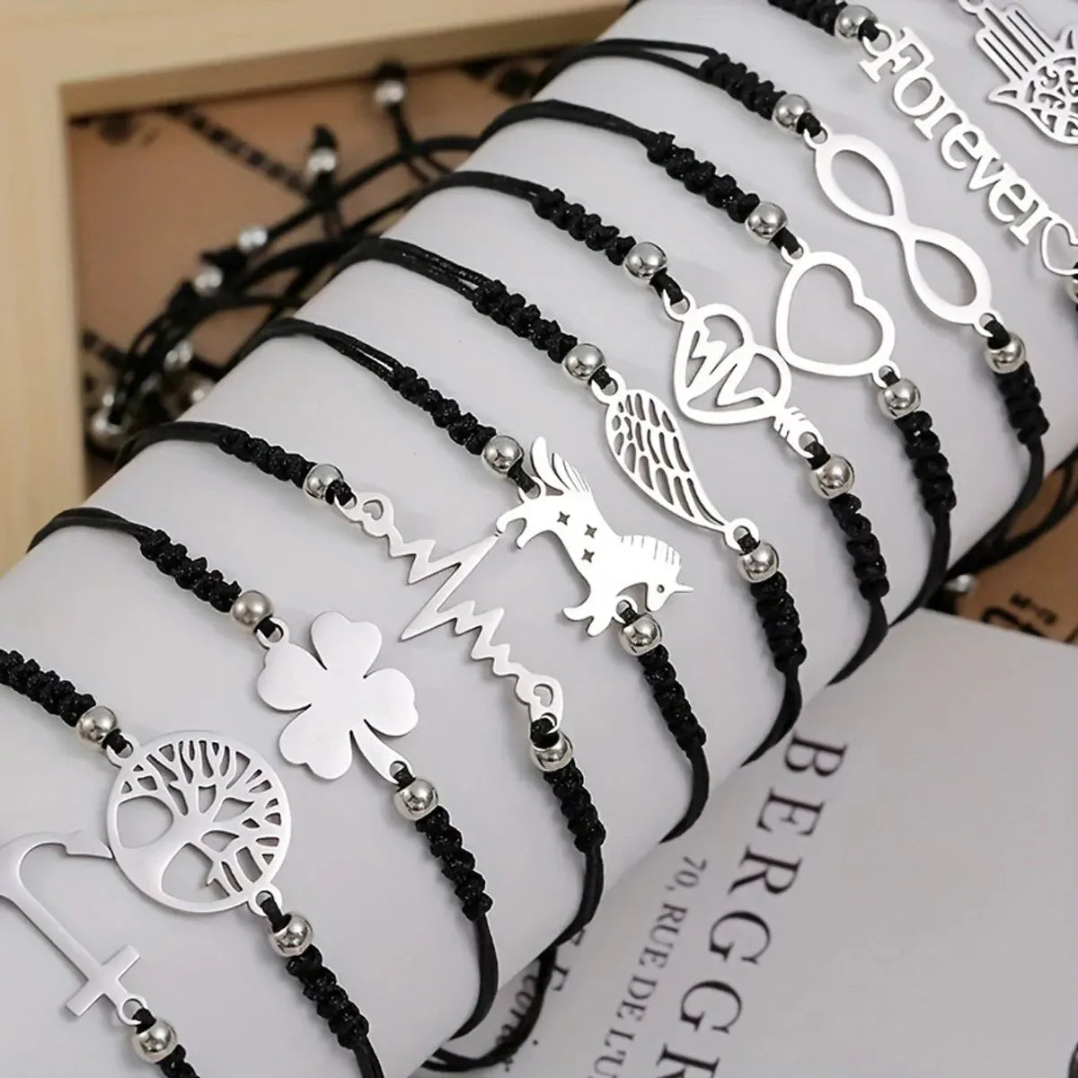 12pcs/set Stylish Stainless Steel Braided Charm Bracelet for Men - Perfect for Daily Wear and Gifting to Family and Friends - Luvia