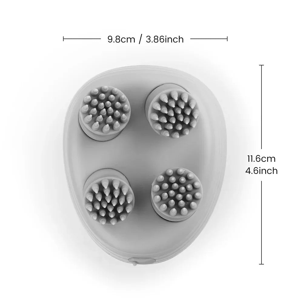 Electric Head Scalp Massager with 4 Kneading Massage Heads Body Deep Tissue Massager for Hair Growth Relaxtion and Cat Pet Claw - Luvia