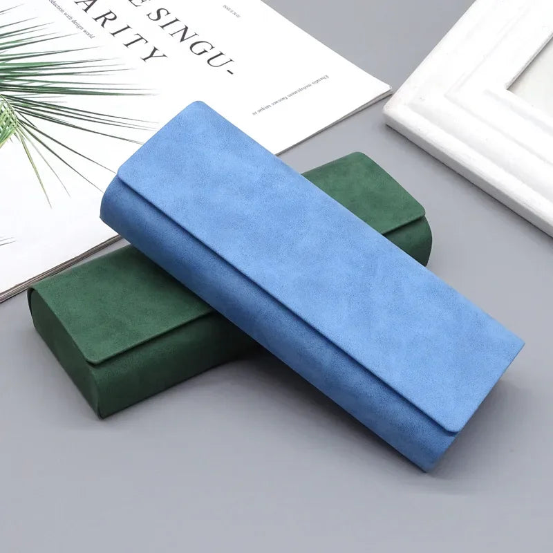 Hard-shell Spectacle Case Men Women Glasses Case PU Leather Portable Anti-extrusion Sunglasses Storage Box Folding Eyewear Pouch - Luvia