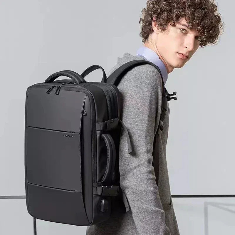 BANGE Travel Backpack Men Business Backpack School Expandable USB Bag Large Capacity 17.3 Laptop Waterproof Fashion Backpack - Luvia
