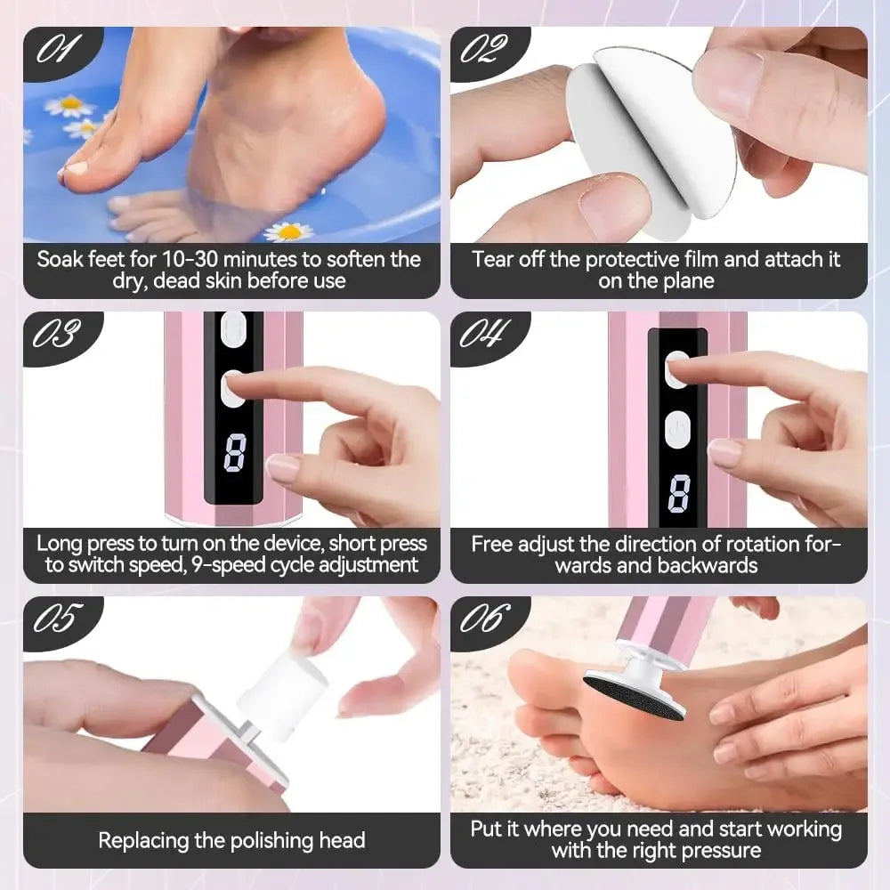 electric foot callus remover electric foot file foot callus remover 	removedor de callos en los pies electric callus remover - Luvia