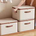 Foldable Clothes Storage Box, Closet Organizer Container with Handle and Zipper,Suitable for Wardrobe, Closet,Blanket (Washable) - Luvia