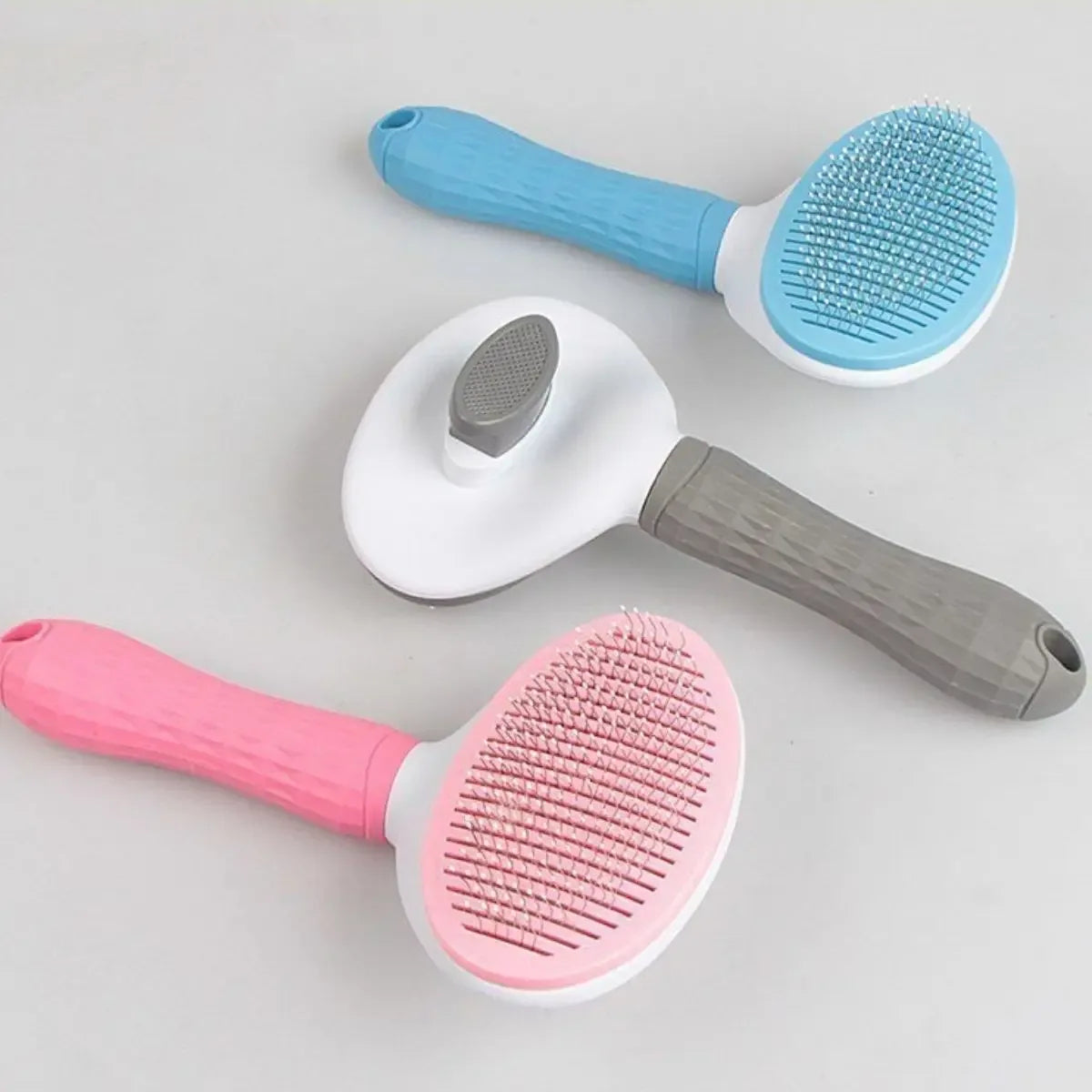 Self Cleaning Slicker Brush Dog Cat Bunny Pet Grooming Shedding Brush - Easy to Remove Loose Undercoat Pet Massaging Tool - Luvia