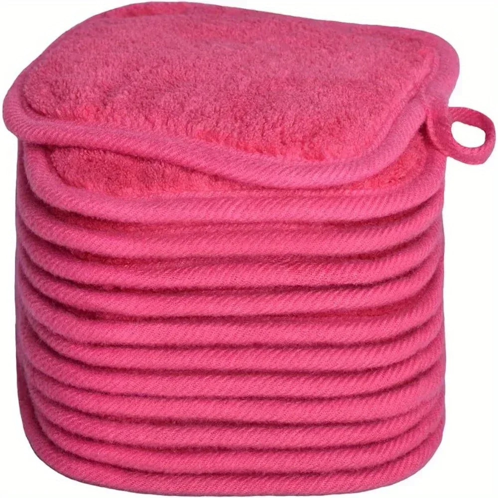 12PCS Microfiber Face Cloths Reusable Makeup Remover Cloth Makeup Towels Face Deep Cleaning Pads Skincare Beauty Tools - Luvia
