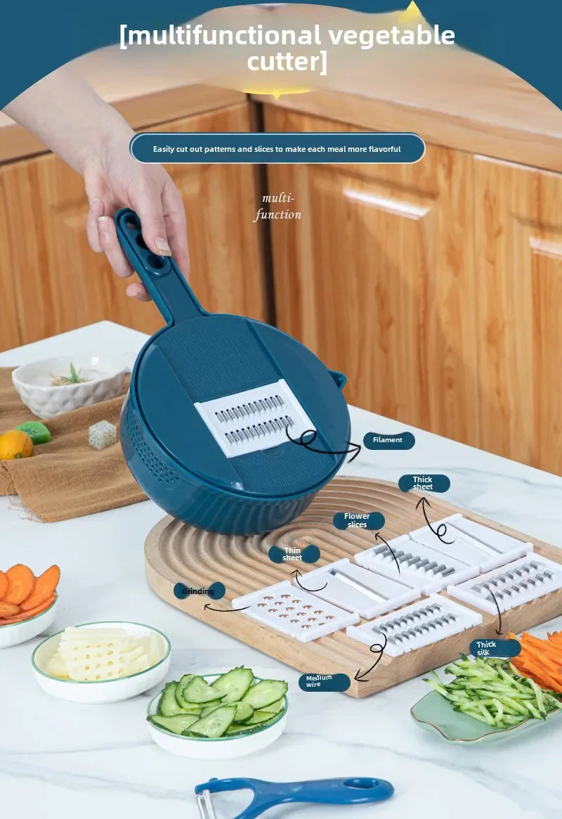Vegetable Chopper Manually Cut Shred Grater Salad Carrots Potatoes for Kitchen Convenience Vegetable Tools Manual Shredder - Luvia