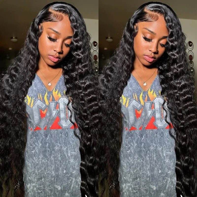 300 Density Loose Deep Wave 13x6 Hd Lace Front Human Hair Wig For Women Brazilian Curly Glueless Wigs On Clearance Sale 30 inch - Luvia
