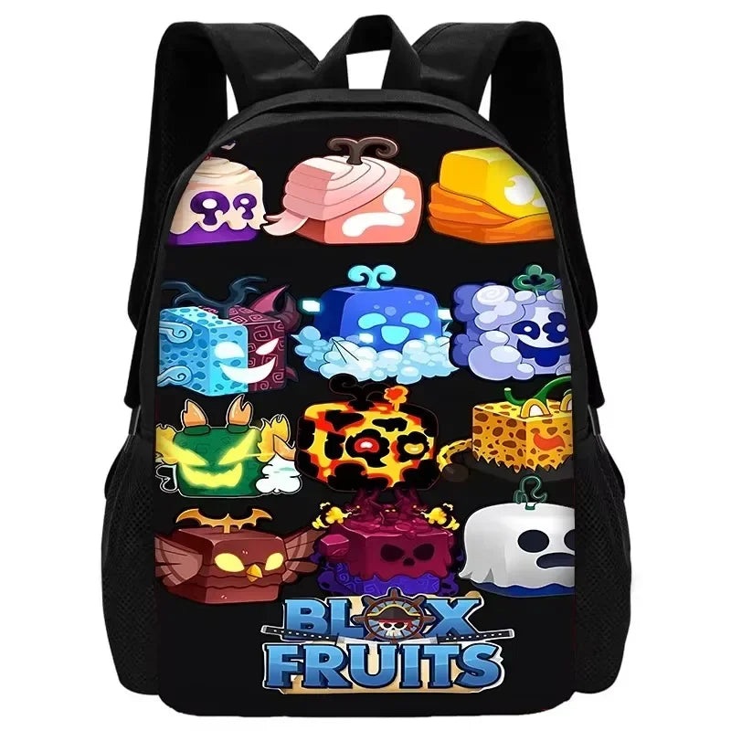 Child School Cartoon Blox Fruits Backpack With Shoulder Bag Pencil Bags School Bags for Boys Girls Best Gift
