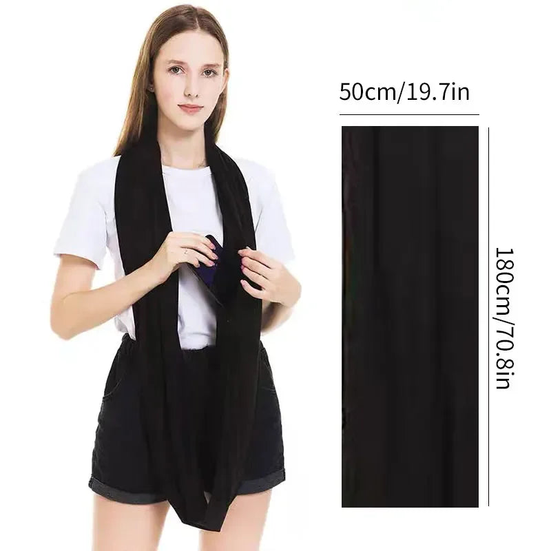 Women Infinity Loop Scarf with Hidden Zipper Pocket Travel Scarf Solid Color Neck Wrap Suitable for Daily Traveling Storage - Luvia