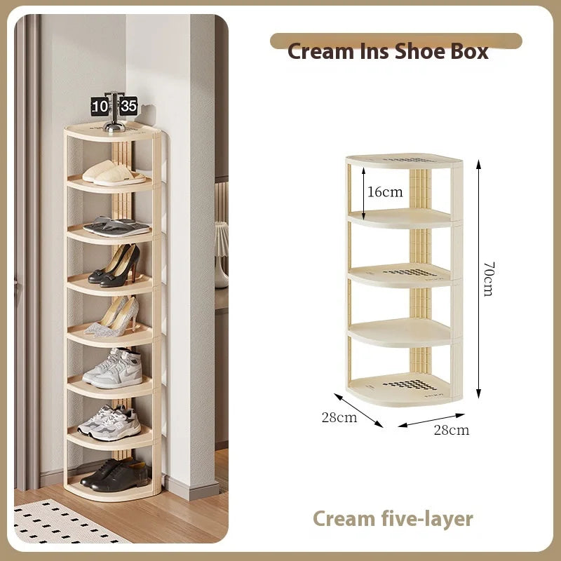 Multi layer shoe rack, space saving, household simple shoe cabinet, economical, door crevice, large capacity storage rack
