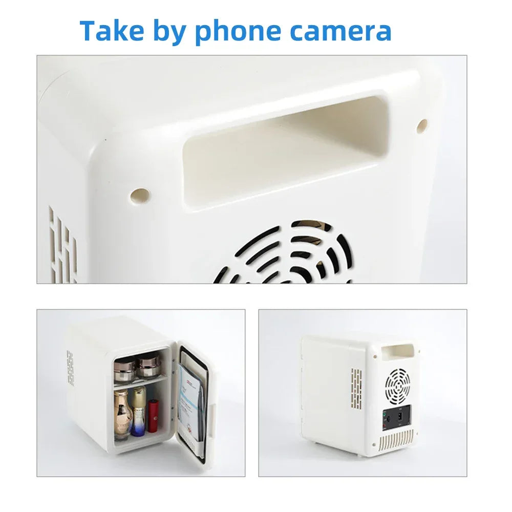 Mini Refrigerator Home Multifunction Portable Beauty Refrigerator Face Fridge Fridge 4L Desktop Cosmetics Refrigerators CarHome - Luvia