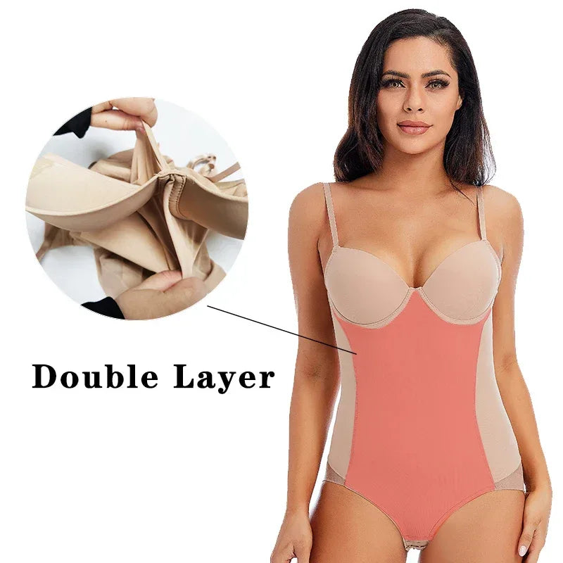 Bodysuit Women Shapewear Body Shaper With Cup Compression Bodies Belly Sheath Waist Trainer Reductive Slimming Underwear - Luvia