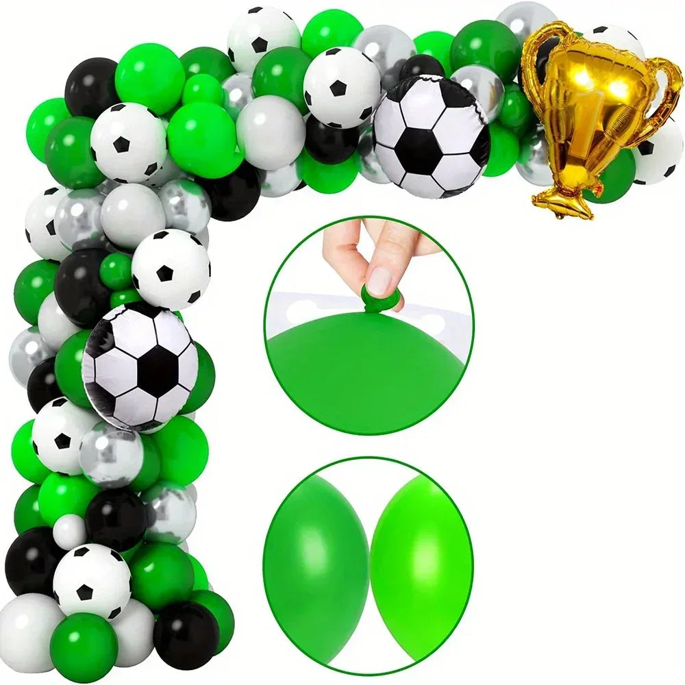 123pcs Football-themed Balloon Arch Kit Indoor Outdoor Decoration Birthday Parties Football Events Decoration Festive Supplies - Luvia