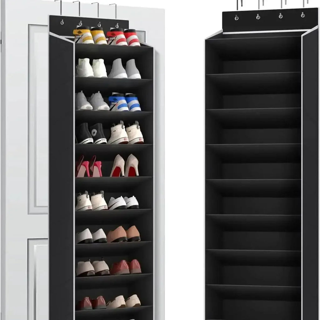 10 Tiers Large Over the Door Shoe Organizer Hanging Shoe Rack with Deep Pockets for Storage Door Storage Solution - Luvia