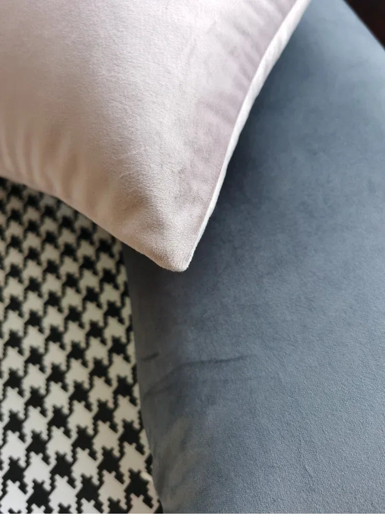 Rectangular Decorative Throw Pillow Cover 30*70cm/35*90cm Solid Color Velvet Waist Pillowcase Bedside Cushion Cover of Bedroom - Luvia