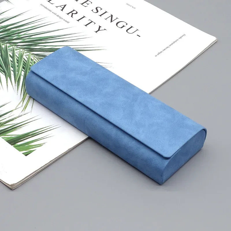 Hard-shell Spectacle Case Men Women Glasses Case PU Leather Portable Anti-extrusion Sunglasses Storage Box Folding Eyewear Pouch - Luvia