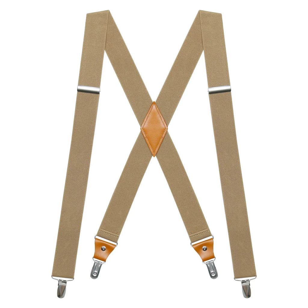 Suspenders for MTuxedo en Mens Suspenders X-Back 1.4"Adjustable Elastic Suspender Braces Strong for Work Trousers Wedding - Luvia