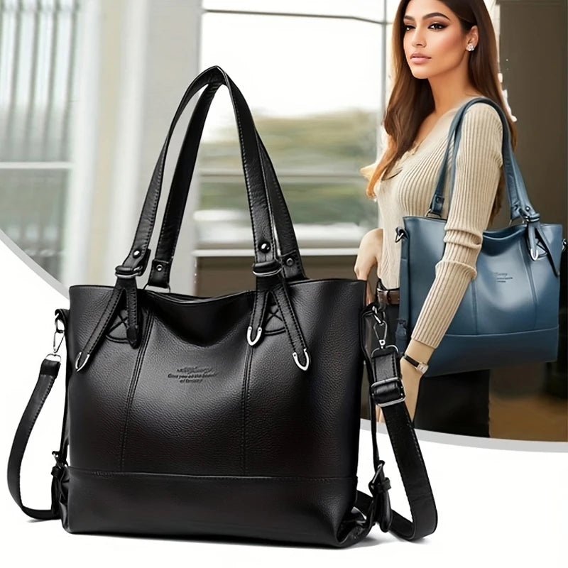 high-capacity Style Tote Bags for Women PU Leather Single Shoulder Underarm Bag Luxury Designer Handbags Travel Expanding wallet